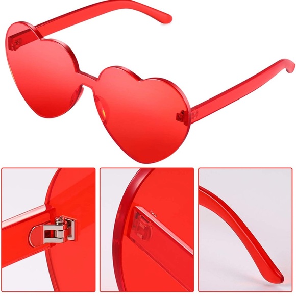 Red tinted heart shaped glasses. - Picture 1 of 4